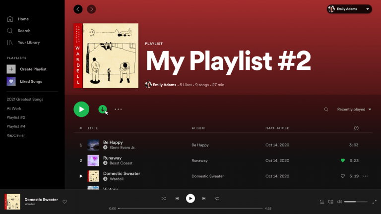 Download button on playlist which is available for albums also. | Spotify Newsroom