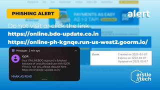 Featured image for Phishing Alert: Scammers Impersonate BDO Unibank Login Page