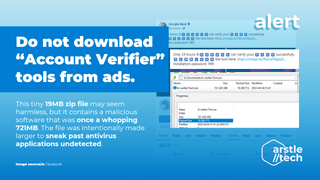 Featured image for Beware of Malware Disguised as 'AI Account Verifier' Tool in Social Media Ads